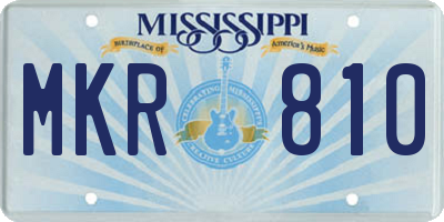 MS license plate MKR810