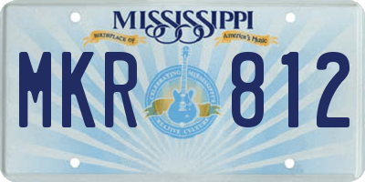 MS license plate MKR812