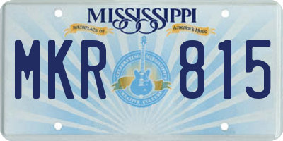 MS license plate MKR815