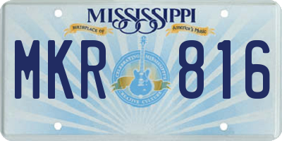 MS license plate MKR816