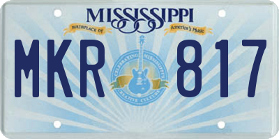 MS license plate MKR817