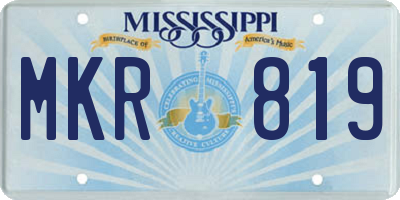 MS license plate MKR819