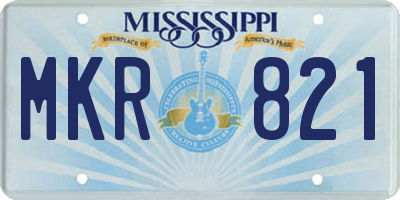 MS license plate MKR821