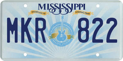 MS license plate MKR822