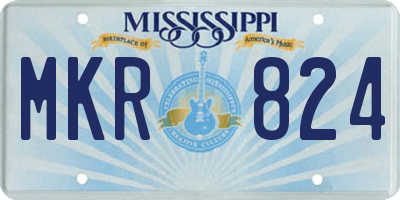 MS license plate MKR824