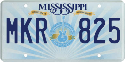 MS license plate MKR825