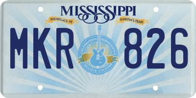 MS license plate MKR826