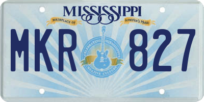 MS license plate MKR827