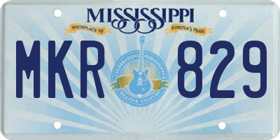 MS license plate MKR829