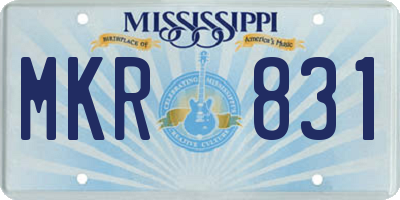 MS license plate MKR831