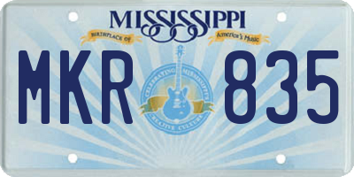 MS license plate MKR835