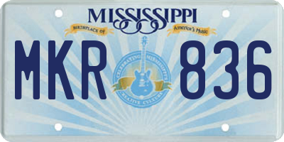 MS license plate MKR836