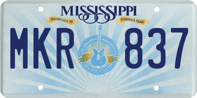 MS license plate MKR837