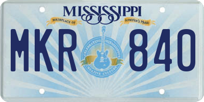 MS license plate MKR840