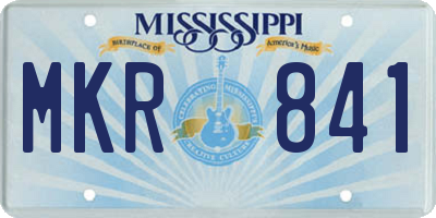 MS license plate MKR841