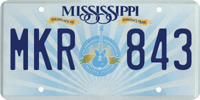 MS license plate MKR843