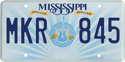 MS license plate MKR845