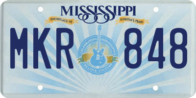MS license plate MKR848