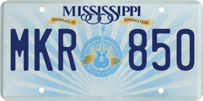 MS license plate MKR850