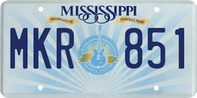 MS license plate MKR851