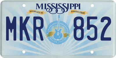 MS license plate MKR852