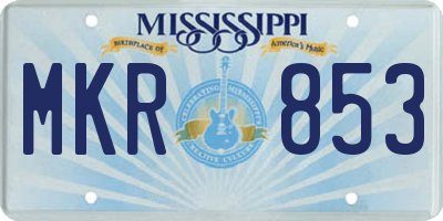 MS license plate MKR853