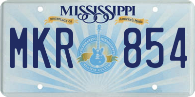 MS license plate MKR854