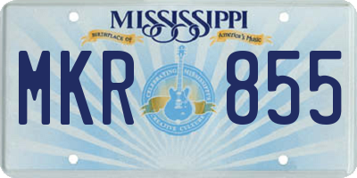 MS license plate MKR855