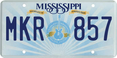 MS license plate MKR857