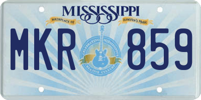 MS license plate MKR859