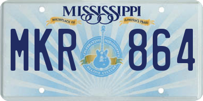 MS license plate MKR864
