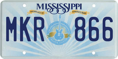 MS license plate MKR866