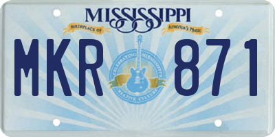 MS license plate MKR871