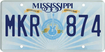MS license plate MKR874