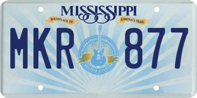 MS license plate MKR877