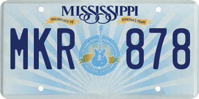 MS license plate MKR878