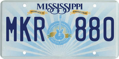 MS license plate MKR880