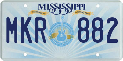 MS license plate MKR882