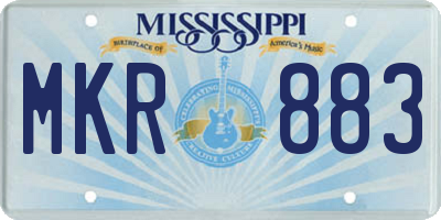MS license plate MKR883