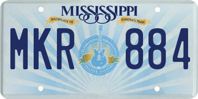 MS license plate MKR884
