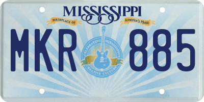 MS license plate MKR885