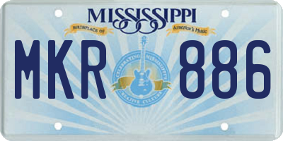 MS license plate MKR886
