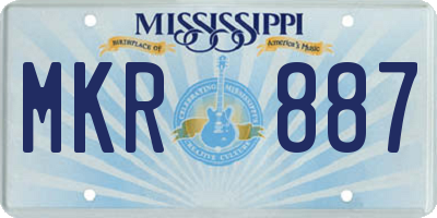 MS license plate MKR887