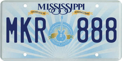 MS license plate MKR888