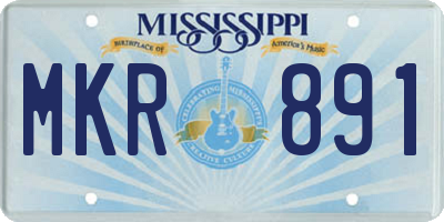 MS license plate MKR891