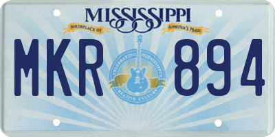 MS license plate MKR894