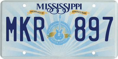 MS license plate MKR897