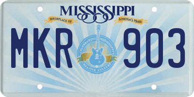 MS license plate MKR903