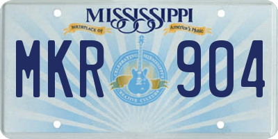 MS license plate MKR904