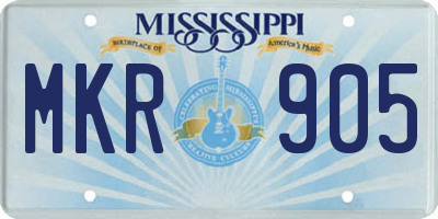 MS license plate MKR905